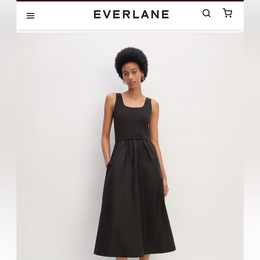 Everlane Black Midi Tank Dress